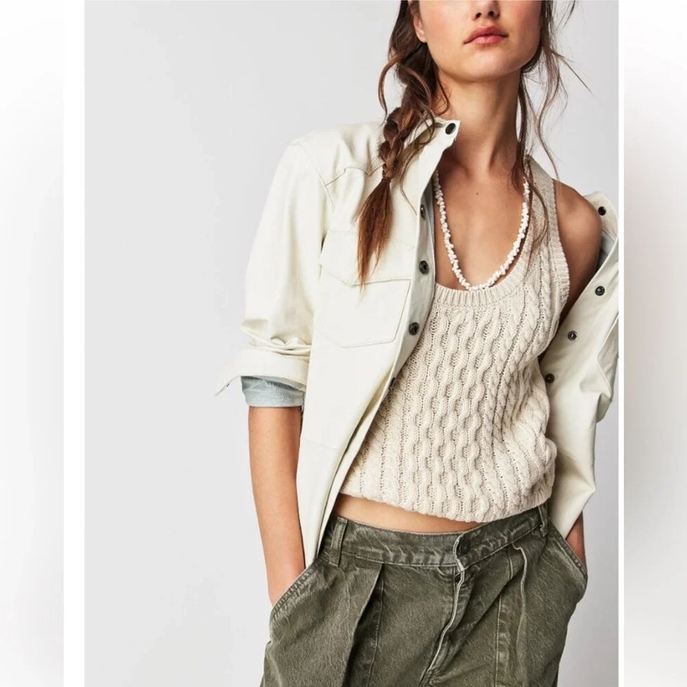FREE PEOPLE High Tide Cable Knit Tank / Tea NWT - Picture 1 of 8